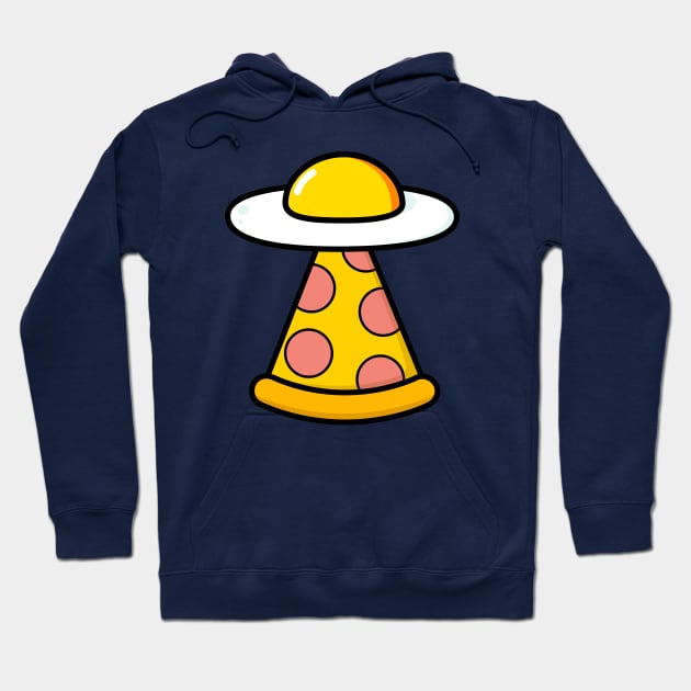 Food Loving Egg Pizza  UFO Sci Fi Hoodie by happinessinatee